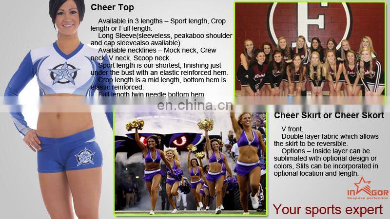 Half length Custom Sexy cheer Cheerleading uniform