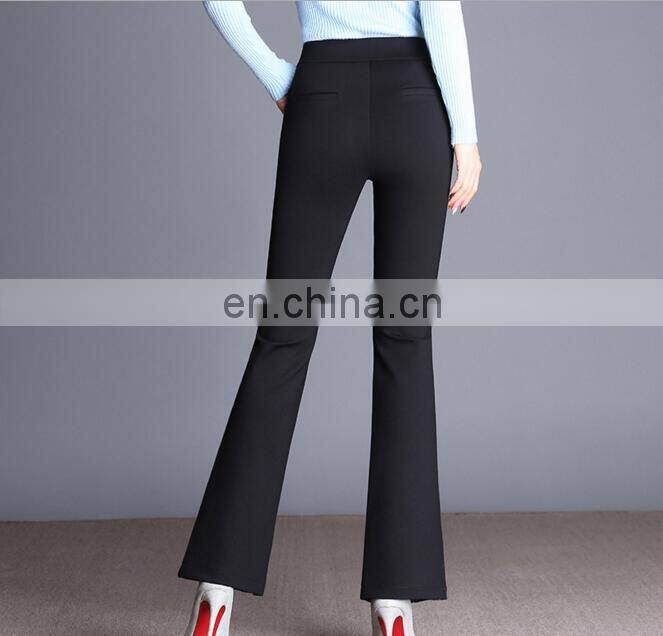 OEM service trousers Stretch leggings pants bell-bottoms lace hem formal pants for younger girl
