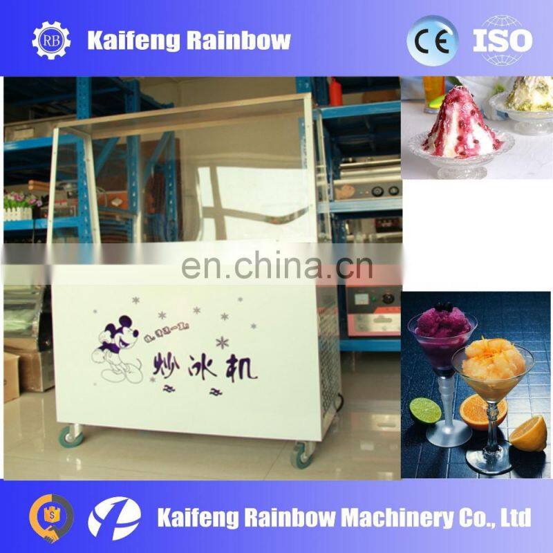 Factory Price single square pan fried ice machine with six buckets fried ice cream roll machine ice cream frying machine