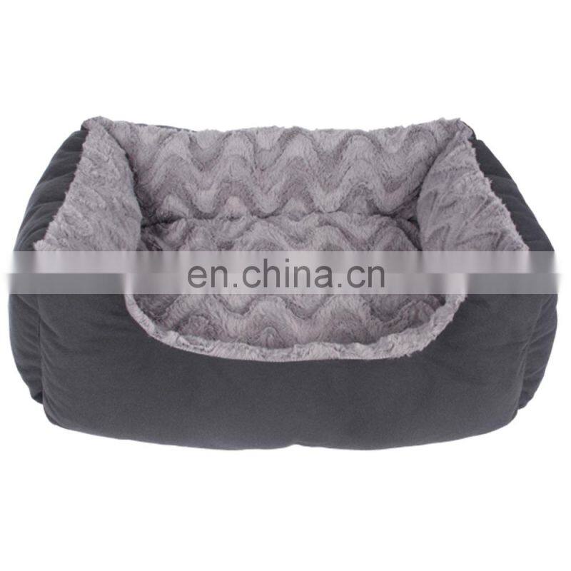 private label deluxe suede fluffy rose pattern comfortable pvcashmere pet bed