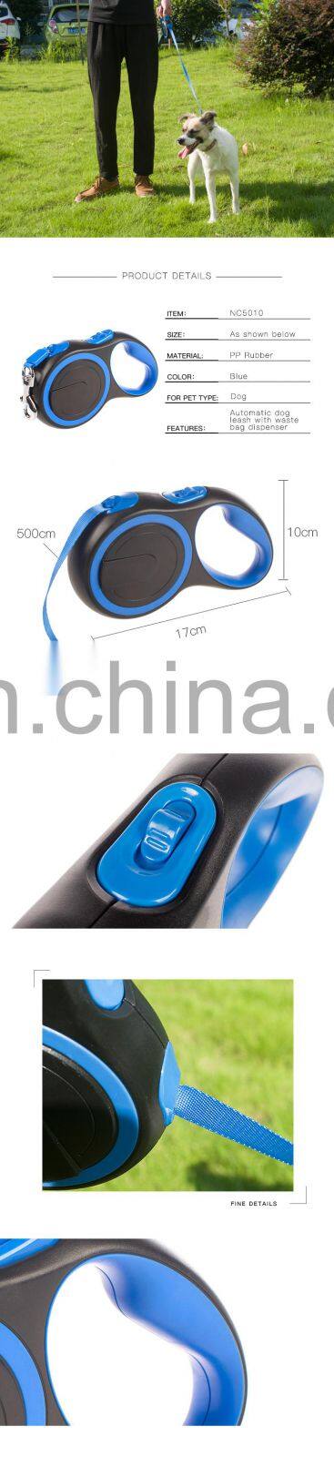 Manufacturer wholesale pink green blue plastic nylon automatic dog retractable leash