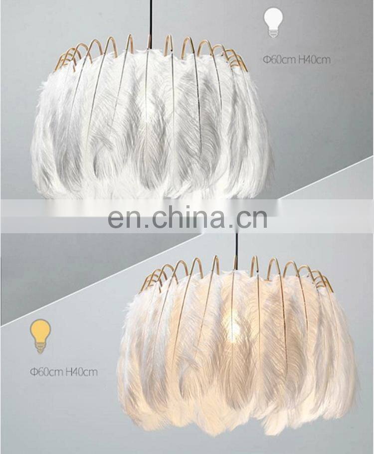 White feather pendant lighting kitchen lighting pendant hanging chandelier modern lamp led pendant lights