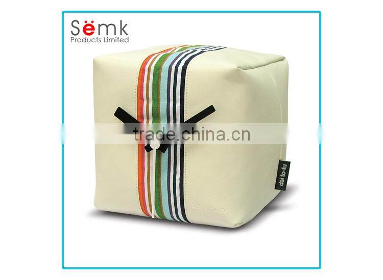 New fashion clock unique leather table clock wall clock