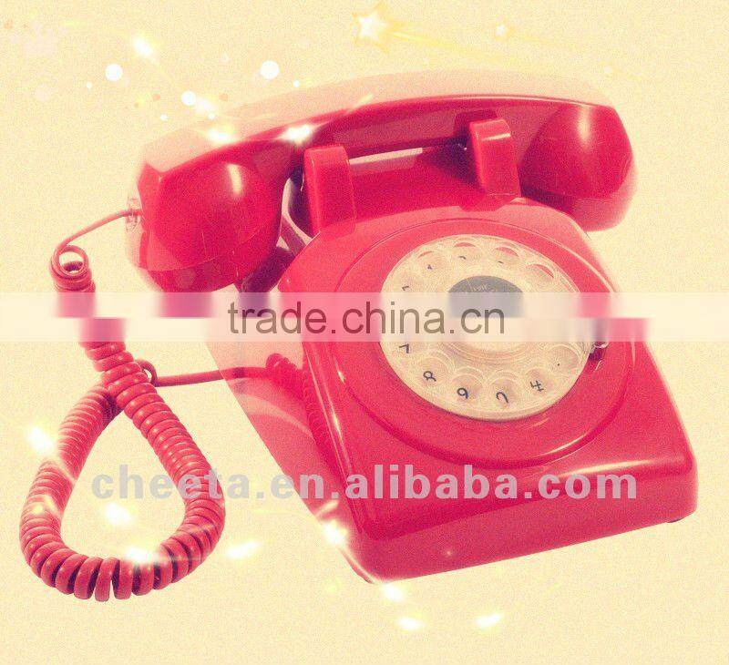 charming red retro phone for home decoration