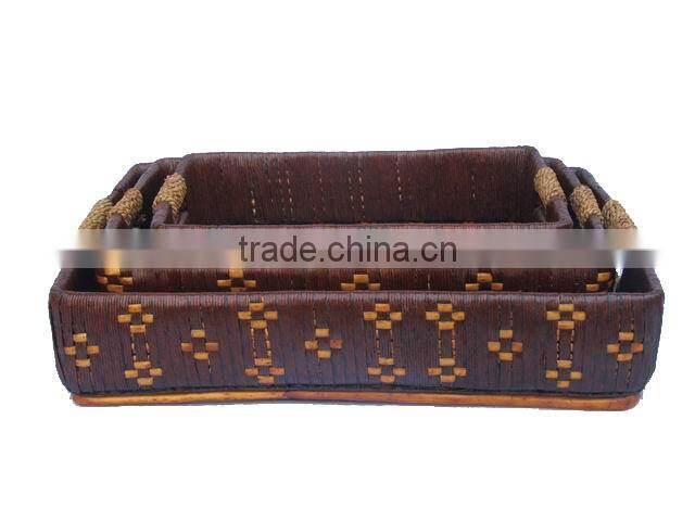 wholesale natural wicker basket tray