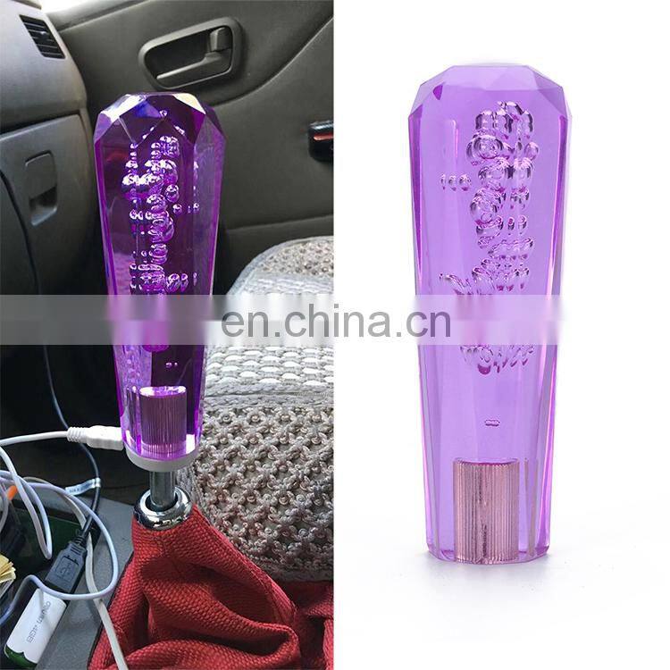 High quality automotive interior accessories acrylic diamond bubble style custom automatic shift knob
