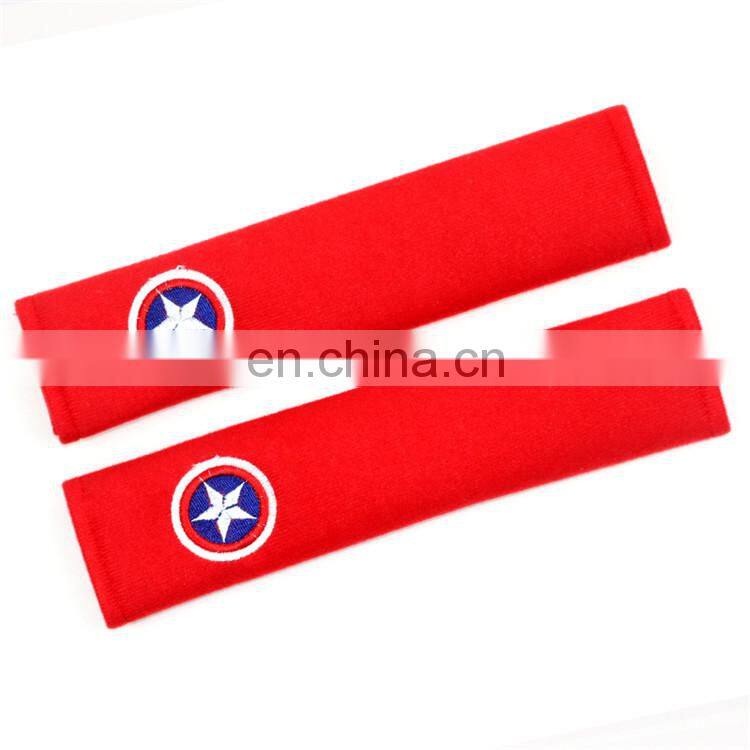 Customized Logo Red Safety Pads Cotton Wool Car Seat Belt Cover Shoulder