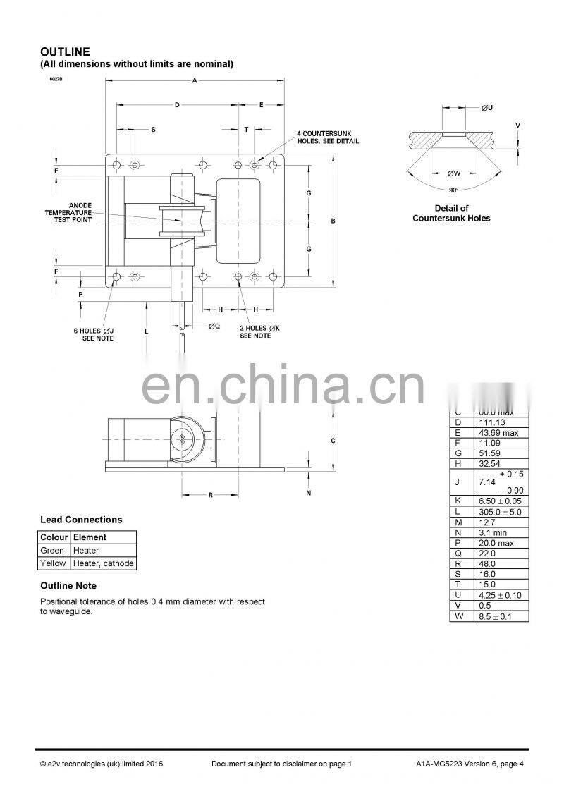 Marine electronics maritime navigation communication Furuno marine radar spare parts UK MG5223 E2V S band magnetron