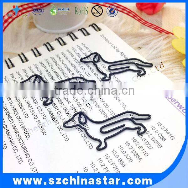 Mini dog shape paper clip PET coated PMS color