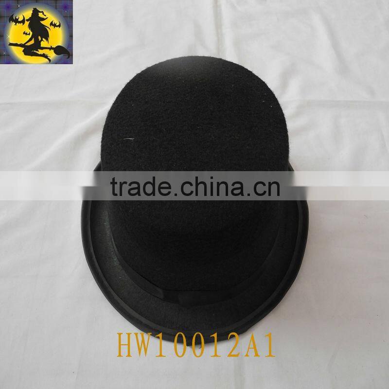 Black Bowler Hat with Gilding for Halloween Party