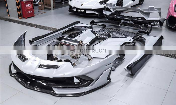 Runde SVJ Style For Lamborghini Aventador Lp700 LP720 FRP+CF Body Kit Car Front Rear Bumper Hood Spoiler Exhaust Fender