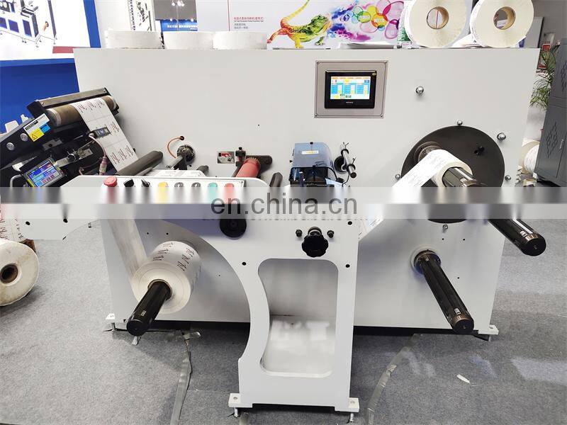 UTS320H High Speed narrow web Automatic Medicine Wine Label Cutting Machine, blank barcode sticker slitter rewinder