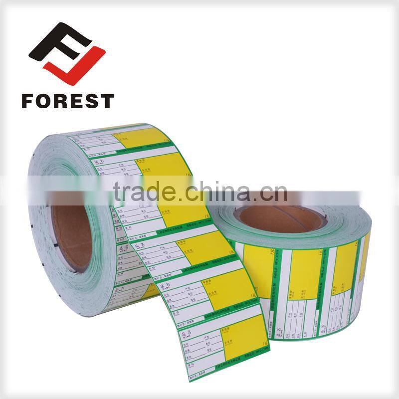 Roll packing thermal self adhesive price label