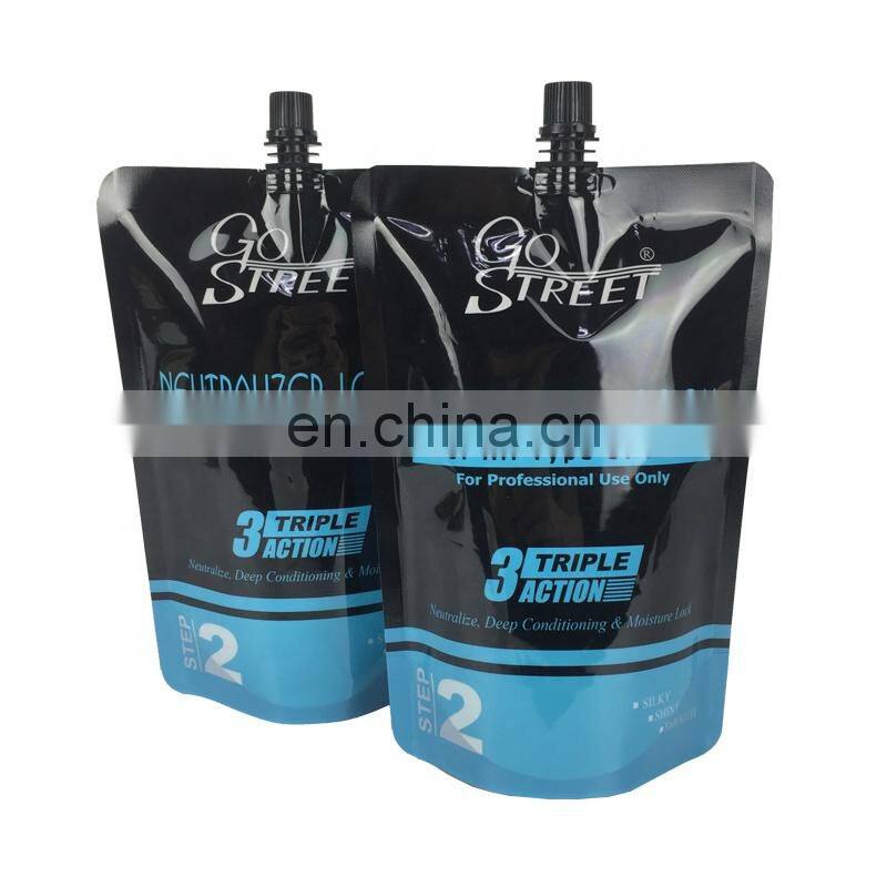 customized printed spout cap plastic aluminum foil matte black bag packaging stand up pouch for juice