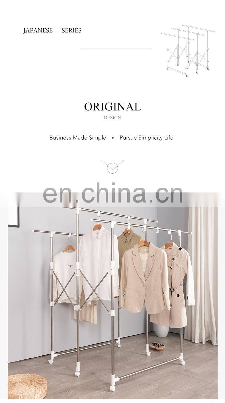 Outdoor Hotel 4 Way Laundry Baby Clothes Dry Clothing Rail Drying Rack Cloth Stand