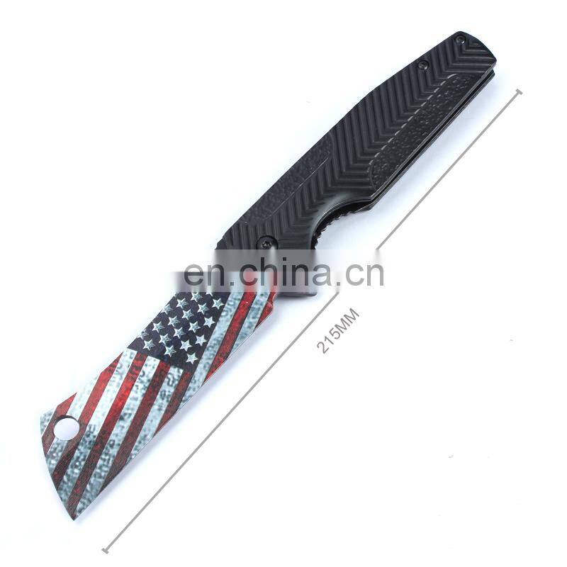 Aluminum Handle Stainless Steel Folding Blade Hunting Knife with Belt Clip