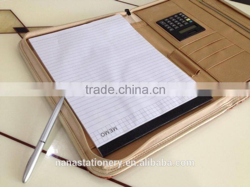 Customized zipper portfolio with calculator inside NS-JLJ0011