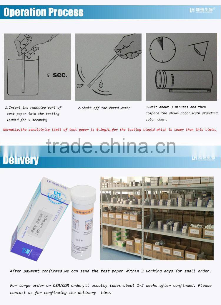 sulphate test strips from Hangzhou LOHAND