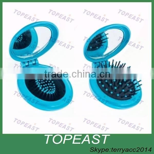 Home and Travel Portable Beauty Hair Brushes with Multicolor Mirror