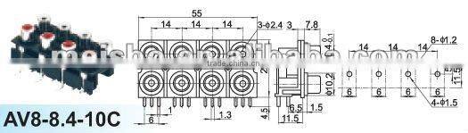 Universal female audio jack of digital ip converter
