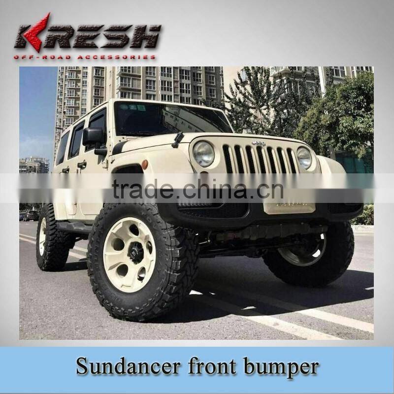 front guard, NEW design 4x4 SUV KRESH-sundancer wrangler front bumper used for 2007-2015JK with black color and steel material
