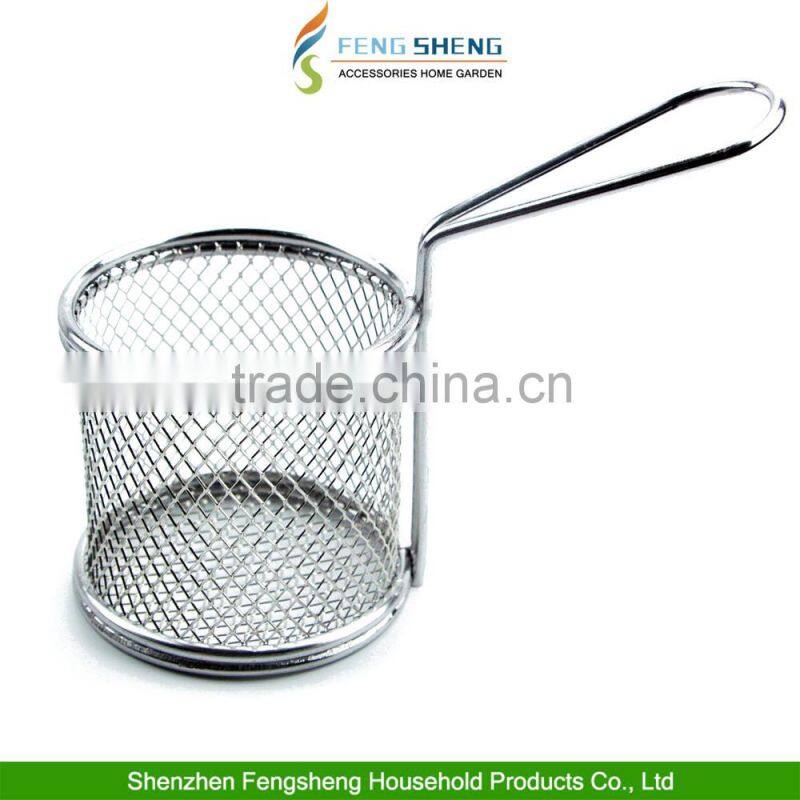 Mini Chrome Chip Fryer Serving Food Presentation Basket by Kitchen Stars