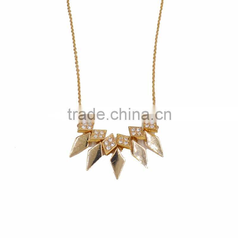 Women's Accessories Geometry Rhinestone Pendant Statement Necklace 2016