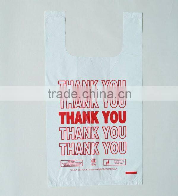 White Film PE Plastic Bag Vest Packing Bags