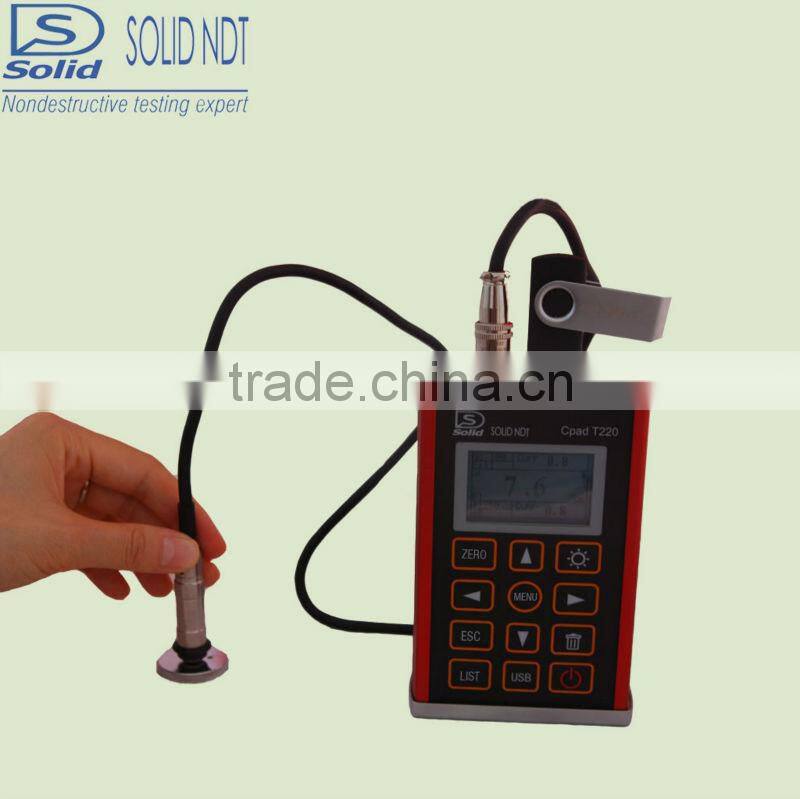 Solid coating thickness gauge magnetic induction eddy