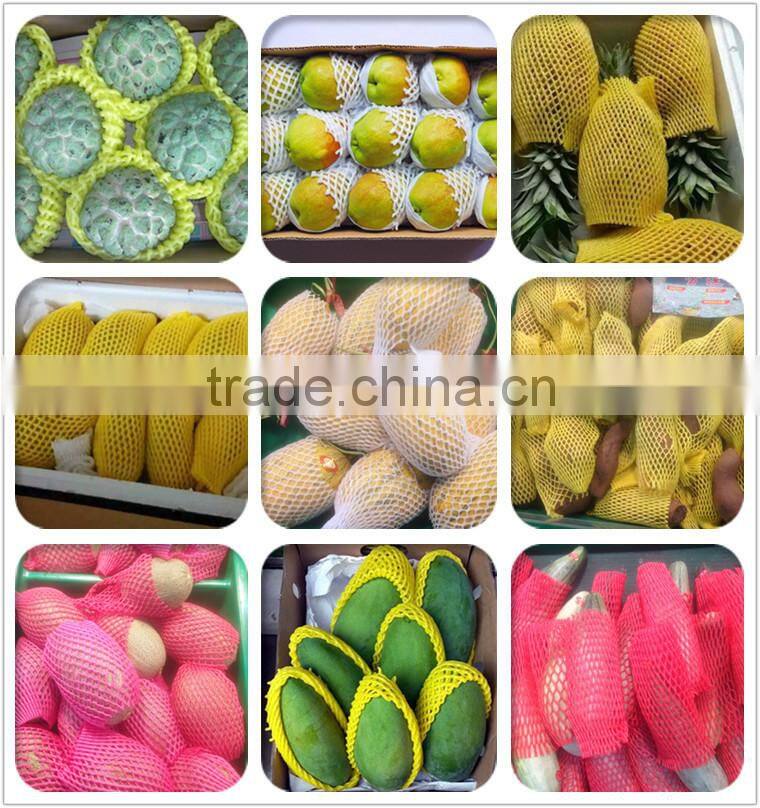 Cheap Colorful fruits and vegetables packing foam net, apple packing net/sleeve