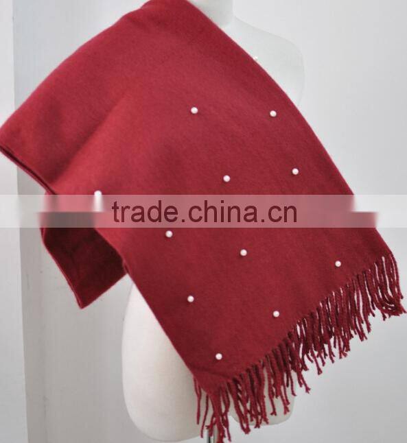 Wholesale New Tassel Wool Acrylic Pearl Fashion Ladies Shawls and Scarves Pashmina