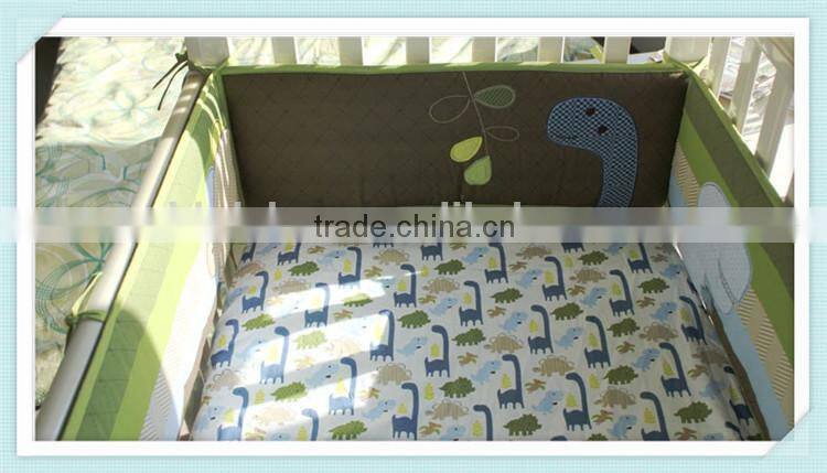 emboidery baby boys dinosaur bedding set crib bedding set from professional manufacturer