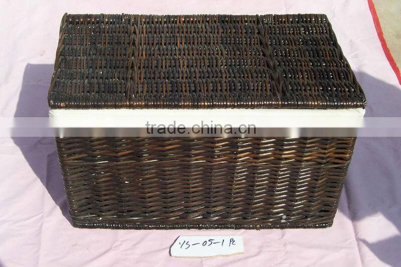 Chinese brown handmade woven willow storage basket