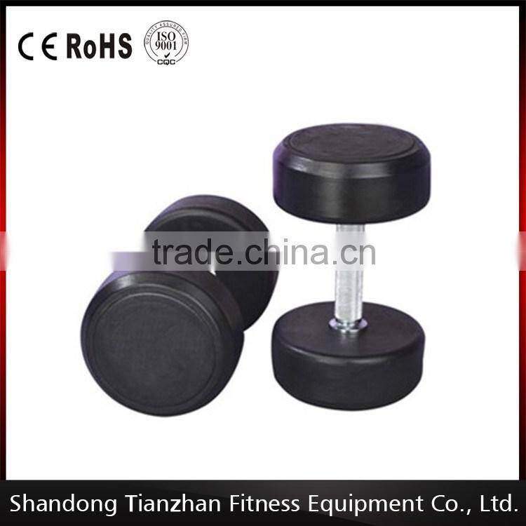 Hot Sale!!!TZ 3002 Fixed Black Rubber Dumbbell/black rubber dumbbell/dumbbell