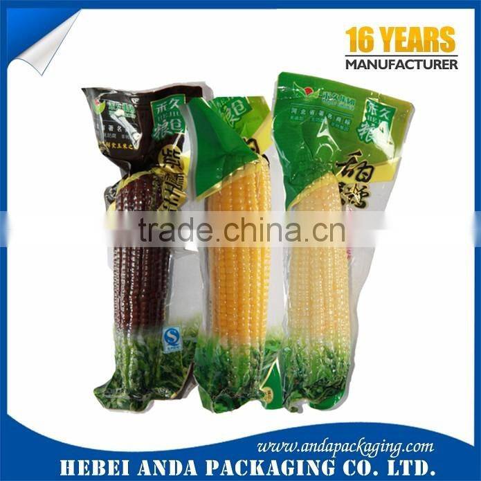Gravure Pringing Heat Seal Corn Custom Printed Plastic Vacuum Bag