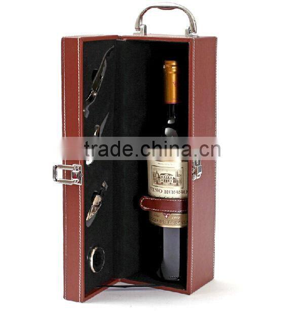 2014 New Dedisgn High Quality leather wine bottle carrier