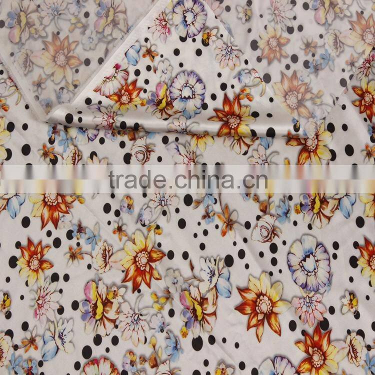 Flower designes of digital print cotton woven fabric textiles for girl dress