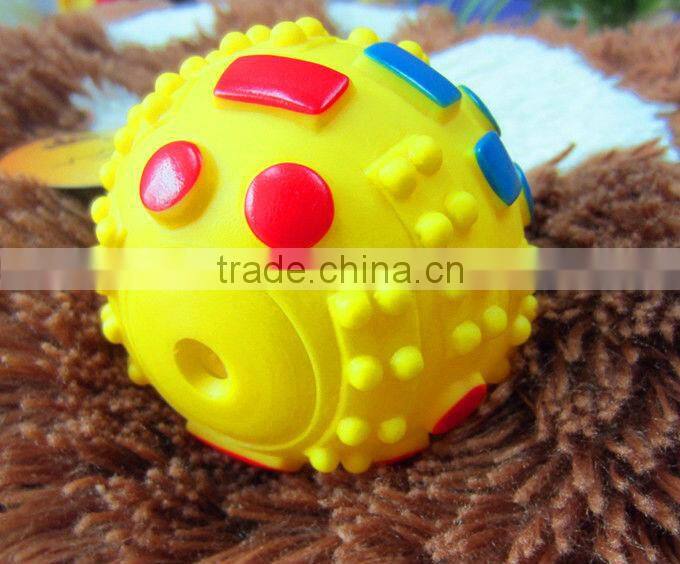 happy pet toys--7.1cm vinyl ball pet toy,chewing toys for dental health