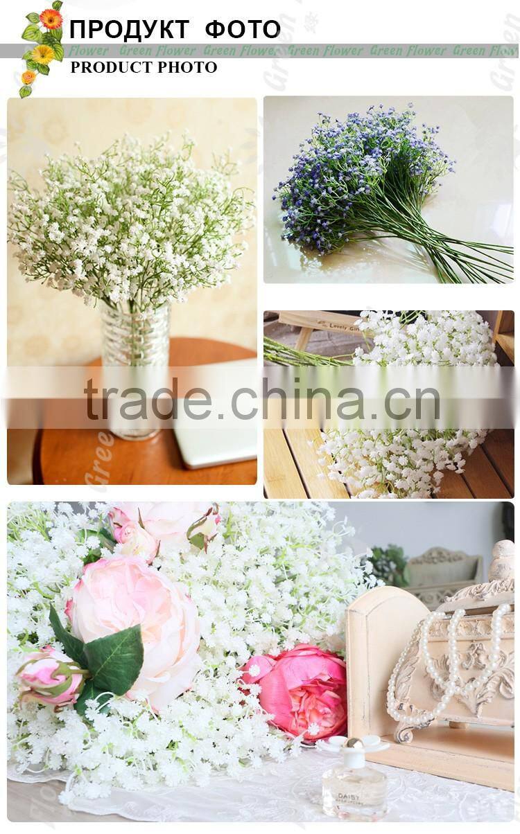 2016 Wholesale PU Latex Artificial Flowers Rose Real Touch Babys breath fake flower
