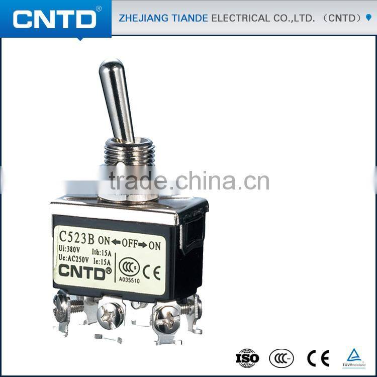 CNTD Supply Double Pole Double Throw Toggle Switch 12 MM C523B ON-OFF-ON