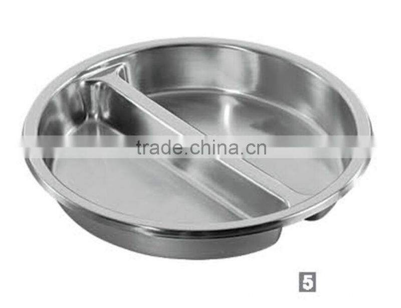 4L stainless steel lunch round plate, round shape food tray