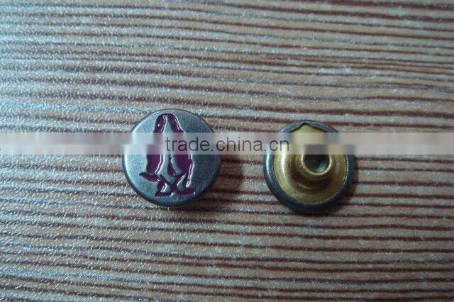 10mm engraved alloy metal rivet for clothing