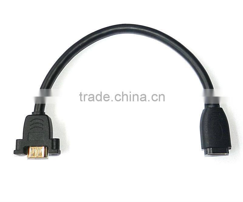HDMI Female to Female adaptor Panel Mount with 10cm HDMI Cable Assembly