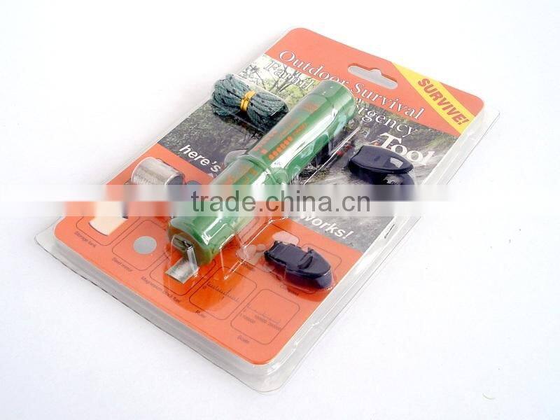 10 in 1 function emergency survival kit fire starter with led lamp compass