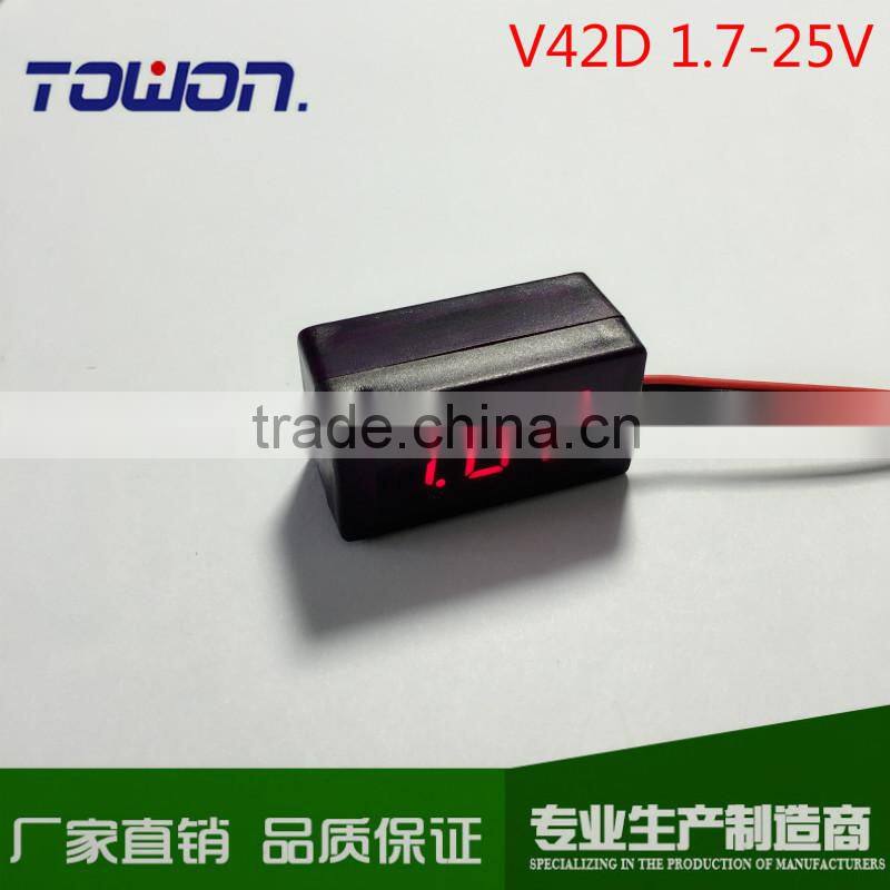 V42D Voltmeter DC 1.7-25V 3 Digits Red Green Blue LED Digital Voltmeter