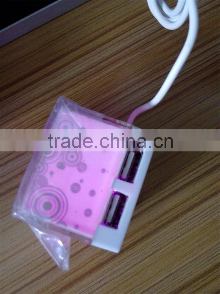 Promotional gift Mini Cube Colorful LED USB HUB for Computer