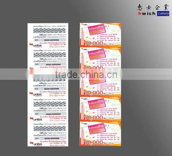 paper phone scratch cards printing