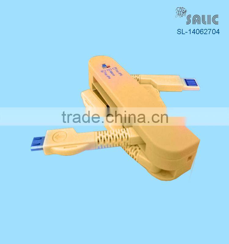 2015 Newest design swiss army knife 3 in 1 usb data cable
