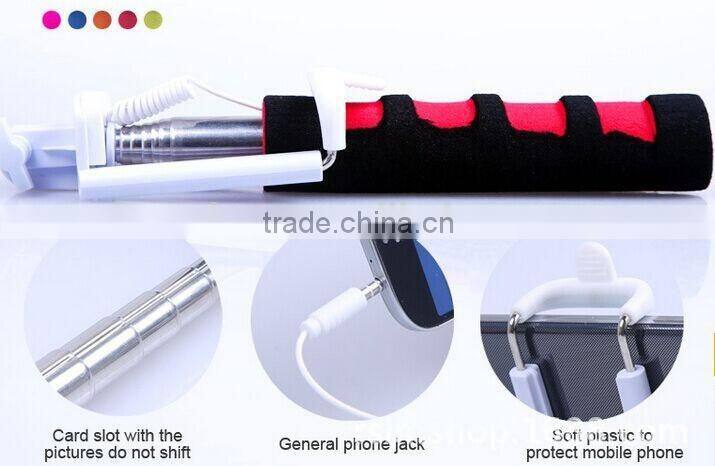 Q1 3 IN 1 mini extendable Tripod Handheld Wire Selfie Fold monopod Stick with Remote Button for iPhone IOS 8 Samsung Android