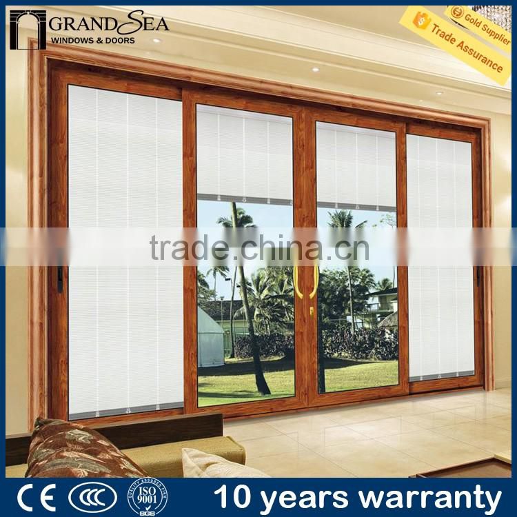 China wood grain aluminium entrance door producer